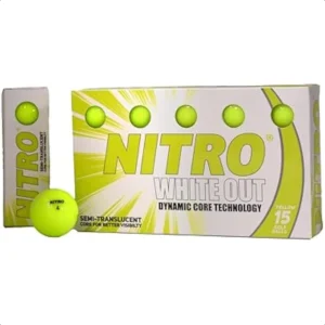 Nitro Long Distance Peak Performance Golf Balls 15PK All Levels White Out 70 Compression High Velocity White Hot Core Long Dist