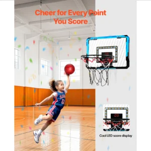 VEVOR Kids Sports Toys Basketball Balls Toy Wall Type Foldable Basketball Hoop Throw Outdoor Indoor Games for Boys Girls 3+ Gift